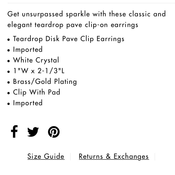 NEVER WORN! Beautiful teardrop SPARKLY clip earrings 💎 - Picture 4 of 10